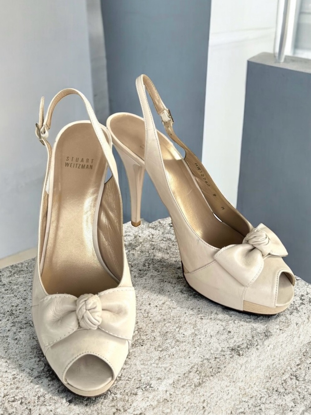 Stuart Weitzman Sandals Platform Cream Leather